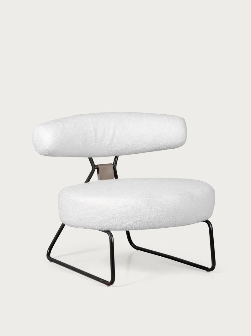 Design karosszék bouclé kárpitozással és acél lábakkal - Oxford NEST DREAM - 7