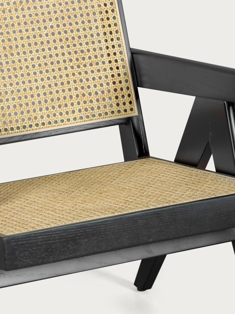 Classic armchair with armrests in teak wood and natural rattan - Compass NEST DREAM - 13