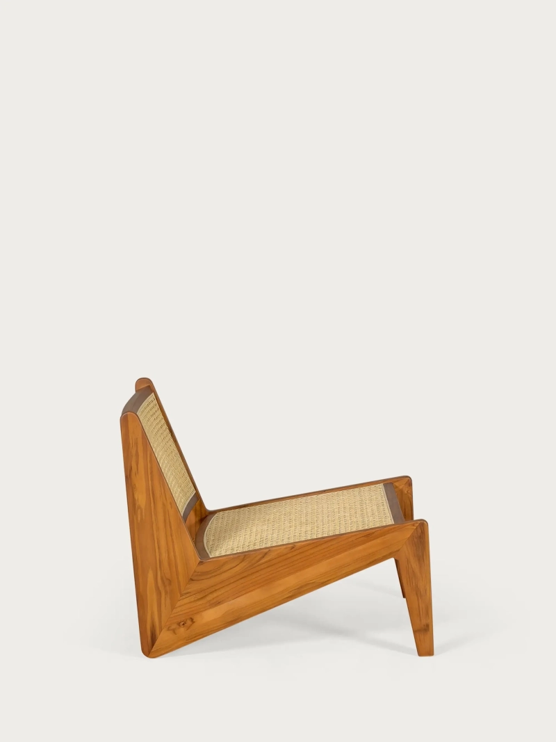 Fauteuil bas en bois de teck et rotin naturel - Compass NEST DREAM - 8