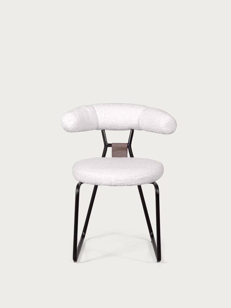 Dizajnové kreslo čalúnené buklé a lakované oceľové nohy - Oxford NEST DREAM - 1
