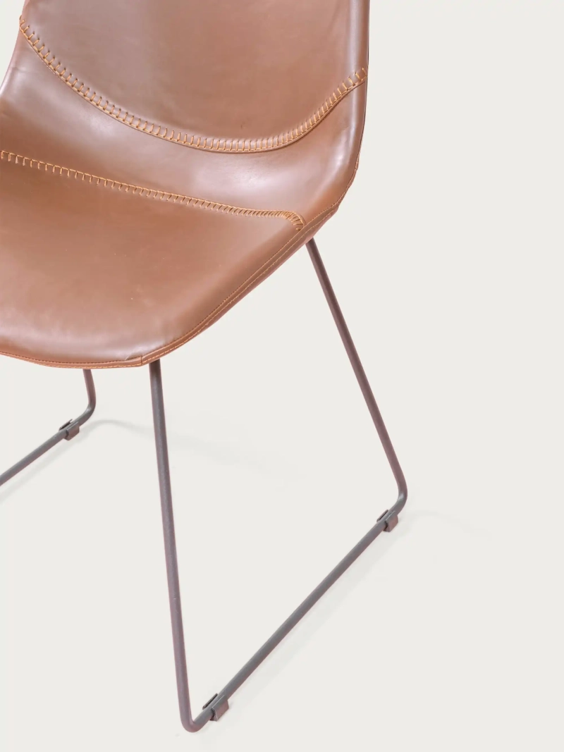 Vintage industriële stoel gestoffeerd met kunstleer - Metalen stoel City NEST DREAM - 13
