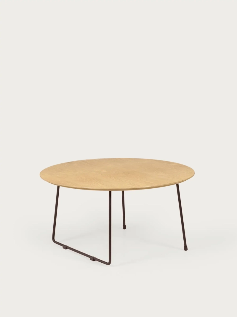 Round coffee table in oak wood (80cm) - Modin NEST DREAM - 1