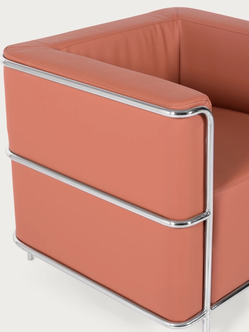 Faux Leather Sofa with Chromed Stainless Steel Frame - Torino NEST DREAM - 21