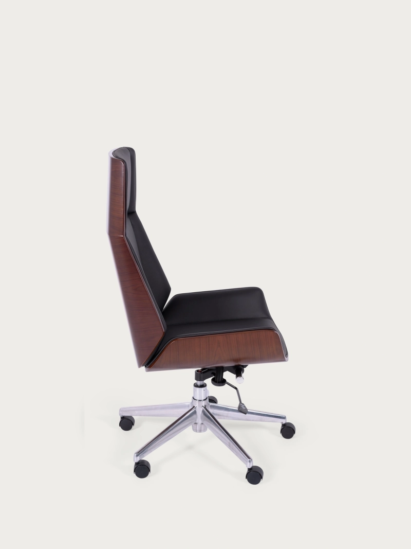 Nordic S | Dossier en noyer et chaise de bureau en similicuir | Nest Dream
