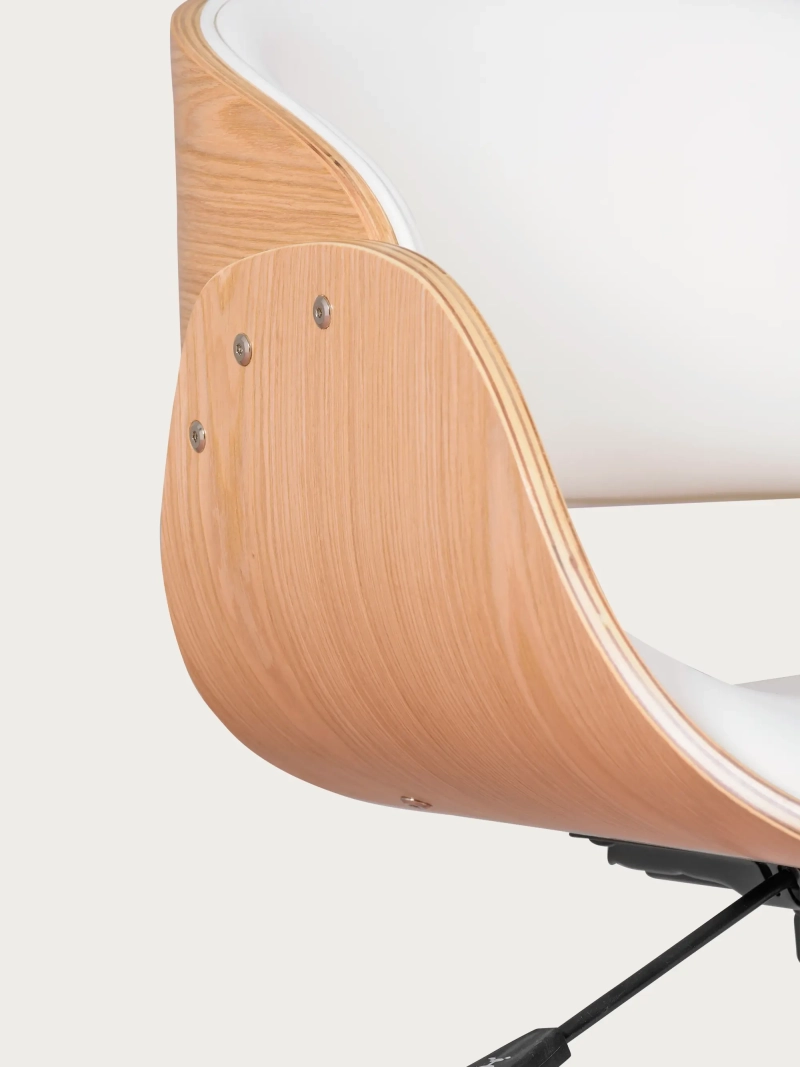 Pisarniški stol iz svetlega javorjevega lesa in blazina iz usnja - Burrow S NEST DREAM - 1