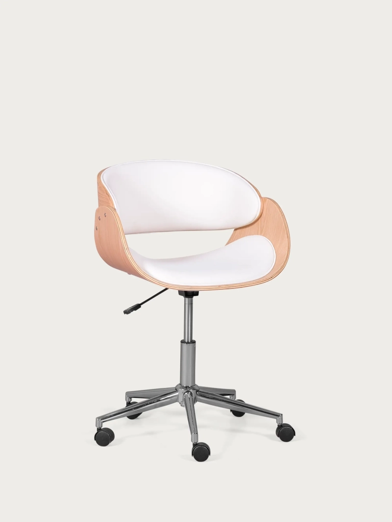 Scaun de birou din lemn de arțar deschis și pernă din piele naturală - Burrow S NEST DREAM - 9