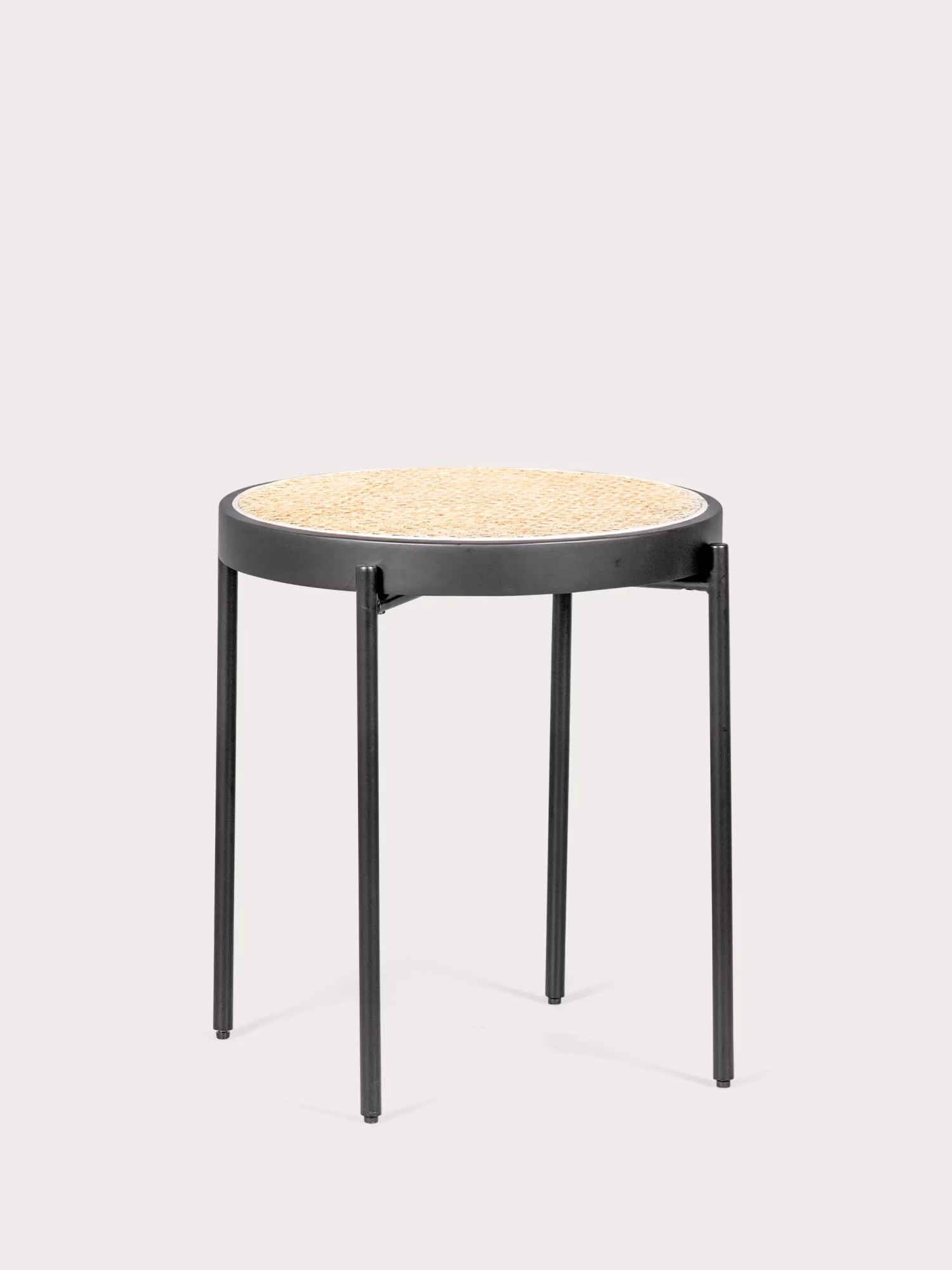Retro-Beistelltisch mit Details aus natürlichem Rattan (50cm) - North NEST DREAM - 1