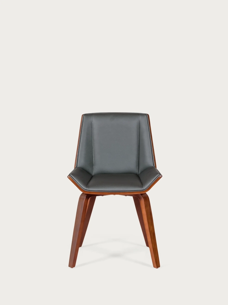 Chaise de salle à manger en bois de noyer et simili cuir - Nordic S NEST DREAM - 1