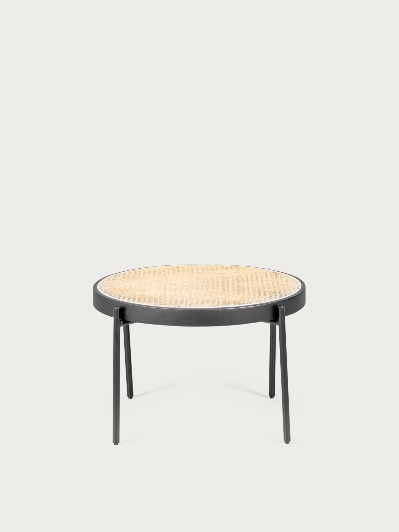 Tavolino retrò con dettagli in rattan naturale (60 cm) - North NEST DREAM - 1