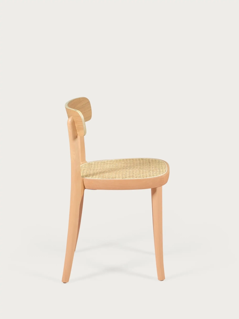 Silla de diseño en madera de fresno y asiento de ratán natural - Tours NEST DREAM - 1