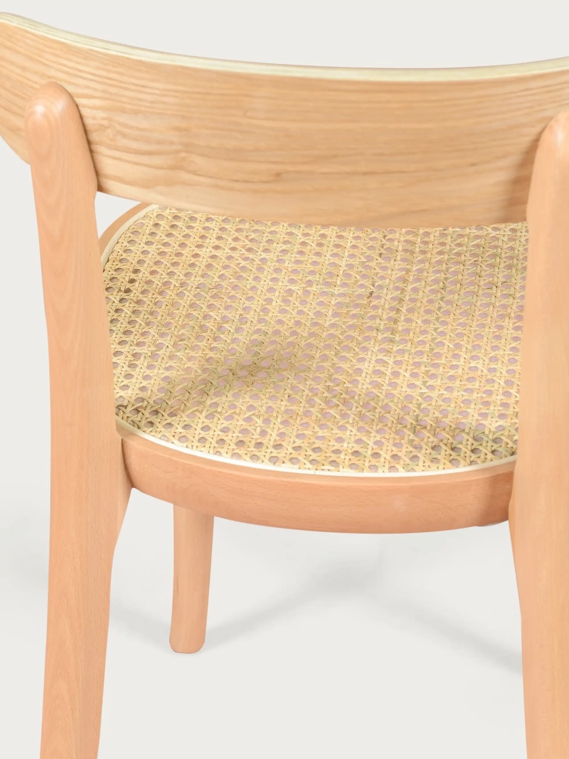 Sedia di design in legno di frassino e seduta in rattan naturale - Tours NEST DREAM - 4