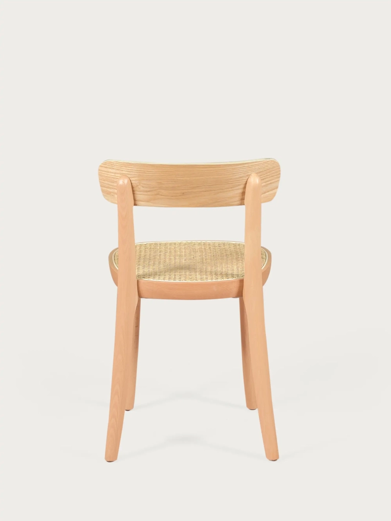 Sedia di design in legno di frassino e seduta in rattan naturale - Tours NEST DREAM - 1