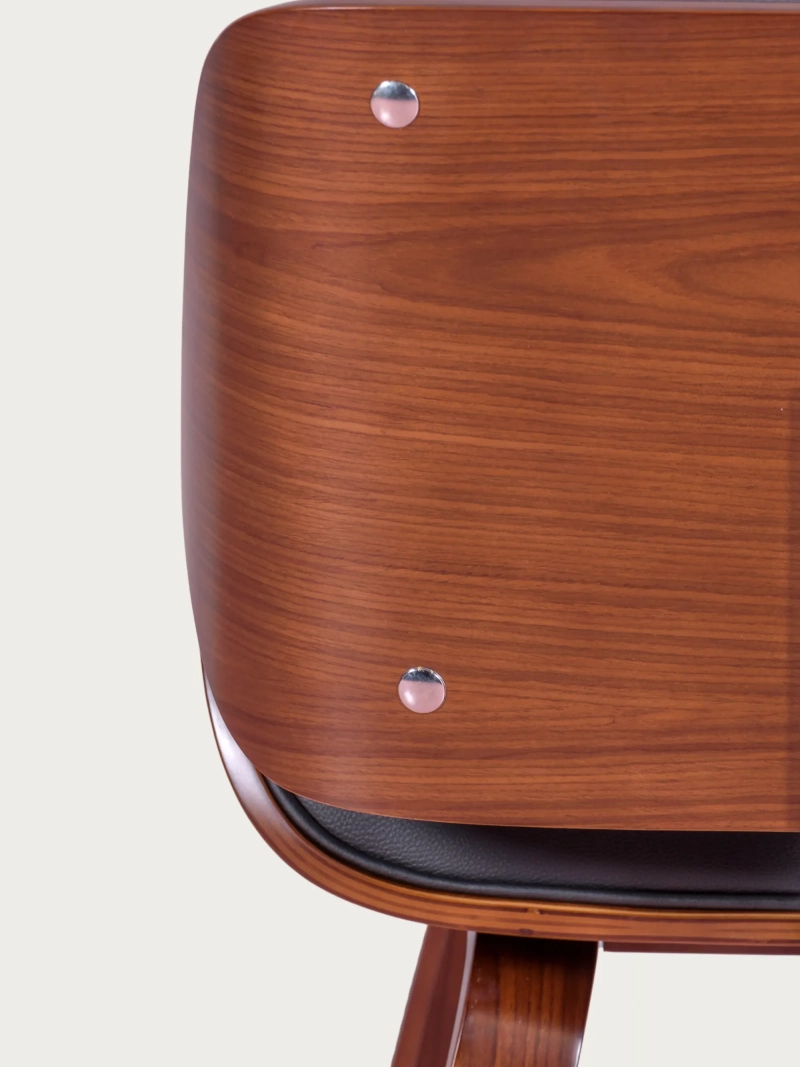 Dark walnut wood chair with leatherette cushion - Nordic NEST DREAM - 5