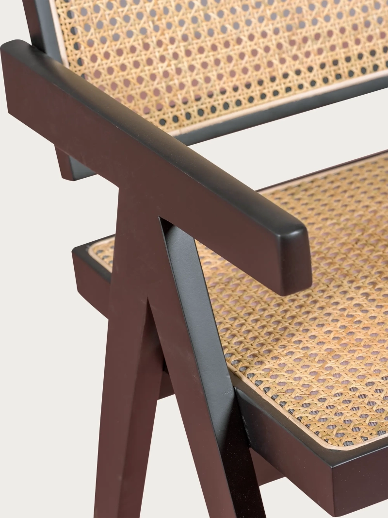 Scaun clasic cu brațe din rattan natural și lemn de frasin - Compass NEST DREAM - 12