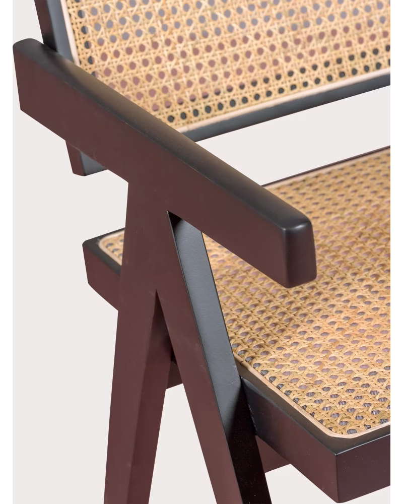 Chaise classique avec accoudoirs en rotin naturel et bois de frêne - Compass NEST DREAM - 15