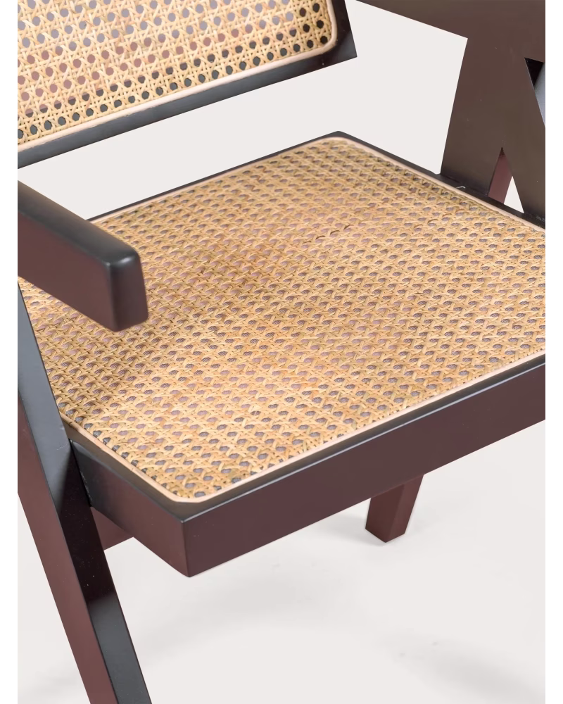 Chaise classique avec accoudoirs en rotin naturel et bois de frêne - Compass NEST DREAM - 17