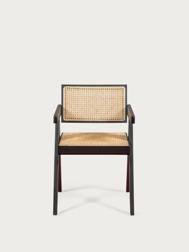 Scaun clasic cu brațe din rattan natural și lemn de frasin - Compass NEST DREAM - 12