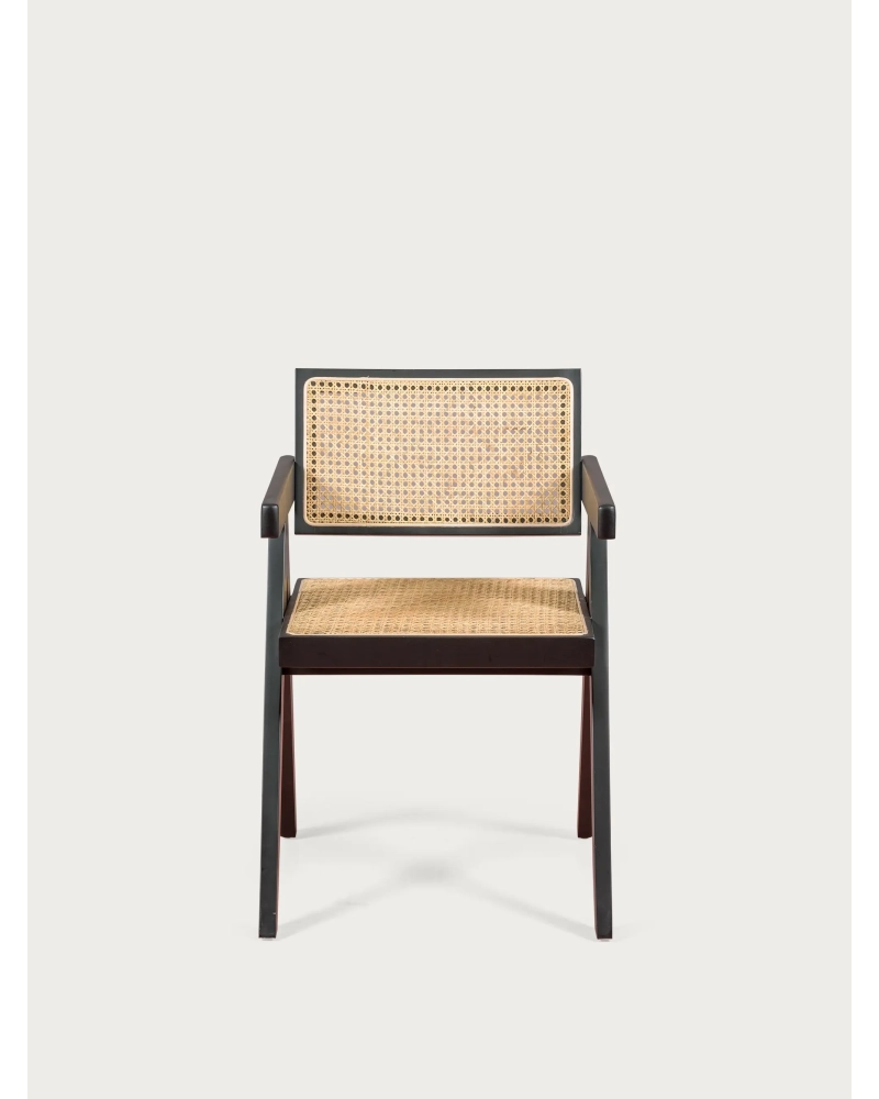 Scaun clasic cu brațe din rattan natural și lemn de frasin - Compass NEST DREAM - 18