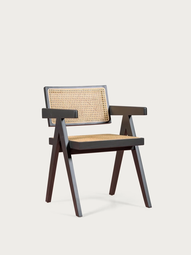 Klassieke stoel met armleuningen in naturel rotan en essenhout - Inklapbaar Compass NEST DREAM - 12
