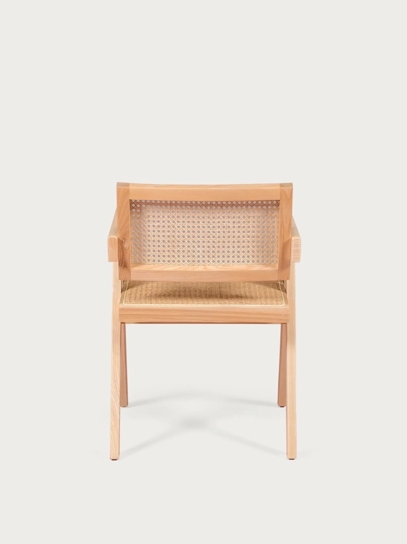 Klasszikus szék karfával, természetes rattan és kőrisfa - Compass NEST DREAM - 1