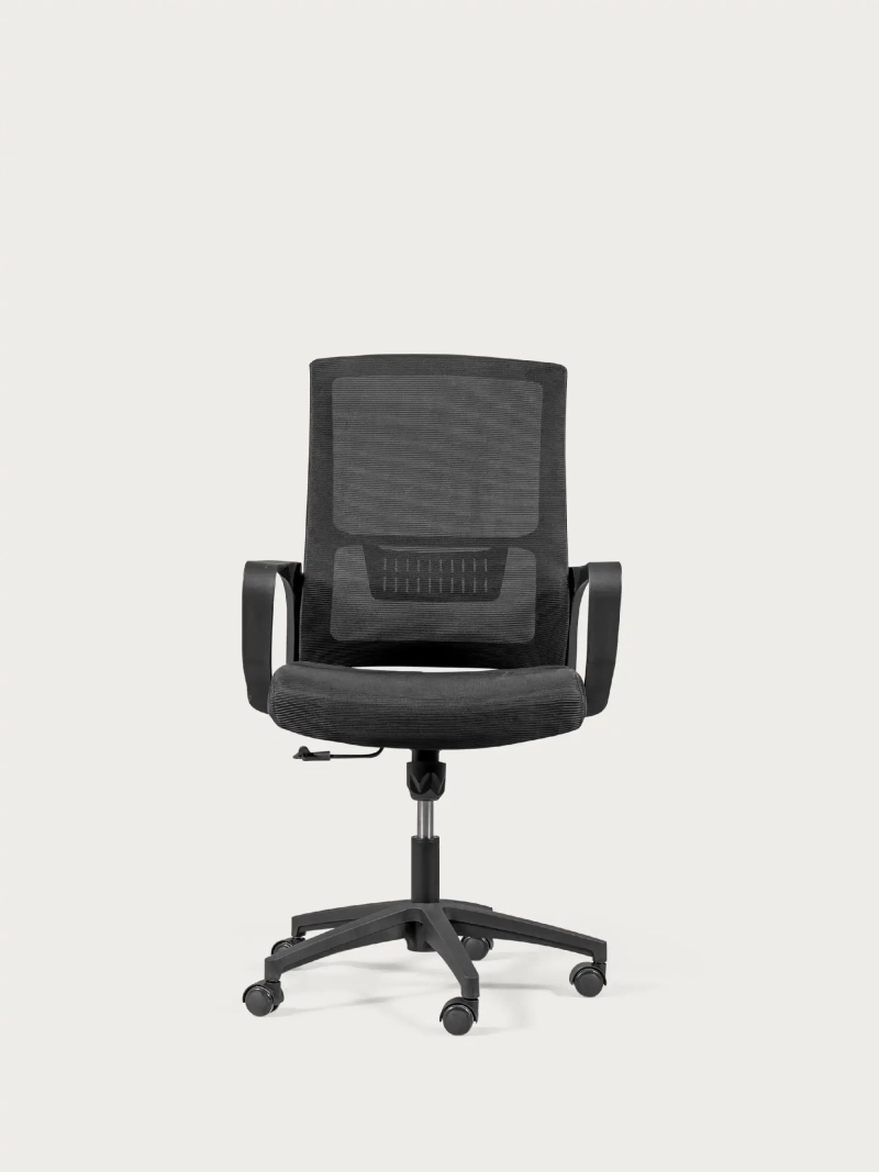 Justerbar, ergonomisk kontorstol i åndbart net med sort finish -.. Mesh NEST DREAM - 1