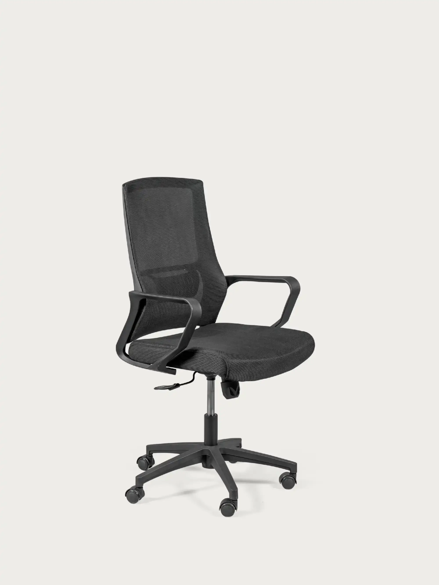Nastaviteľná ergonomická kancelárska stolička z priedušnej sieťoviny s čiernym povrchom - Mesh NEST DREAM - 1