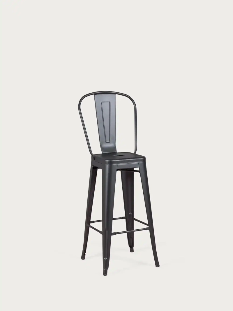 kovinski stolček iz lakiranega jekla z visokim naslonom (76 cm) - Bistro NEST DREAM - 1