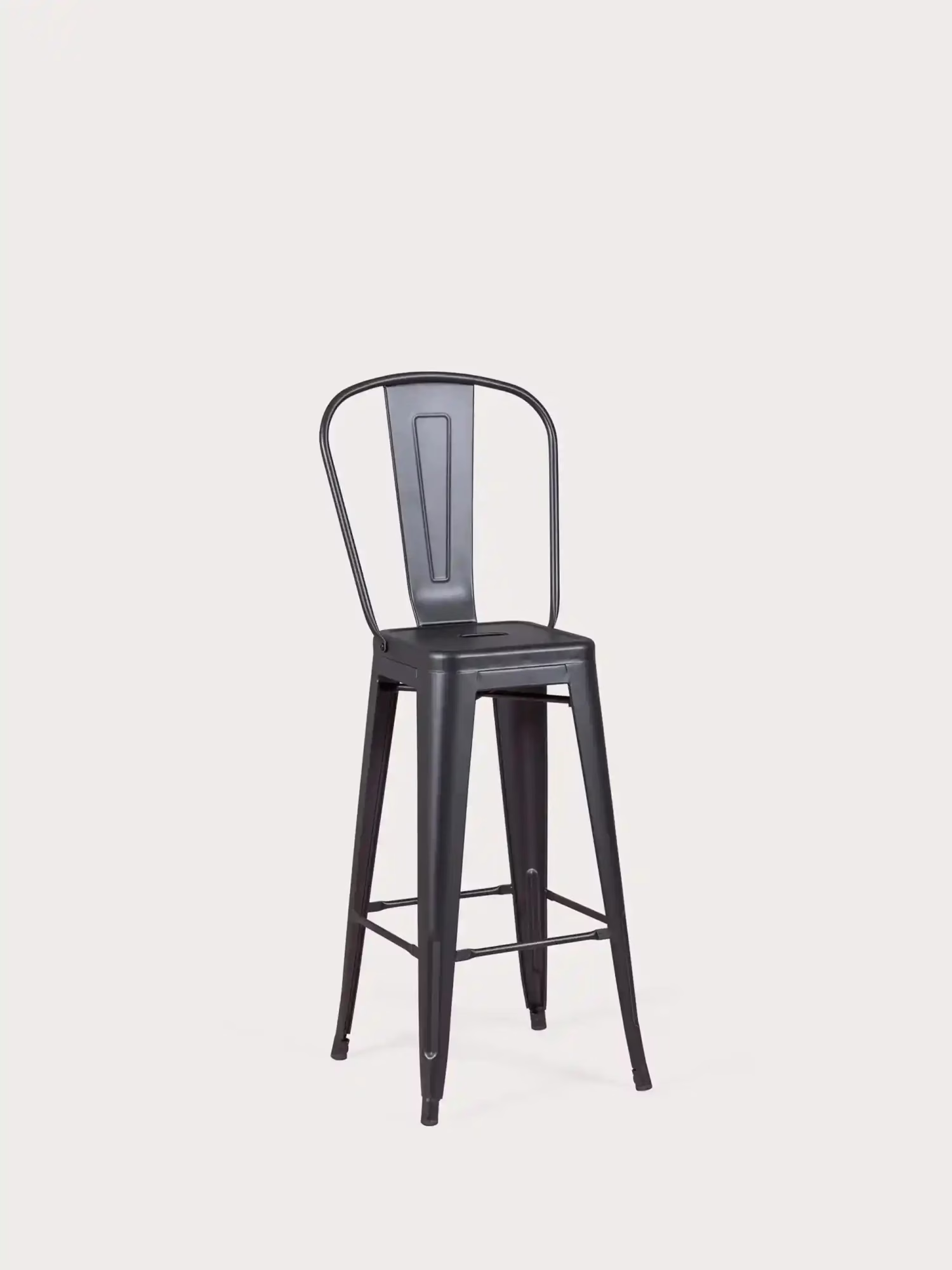 Taburete metálico en acero lacado con respaldo alto (76cm) - Bistro NEST DREAM - 1