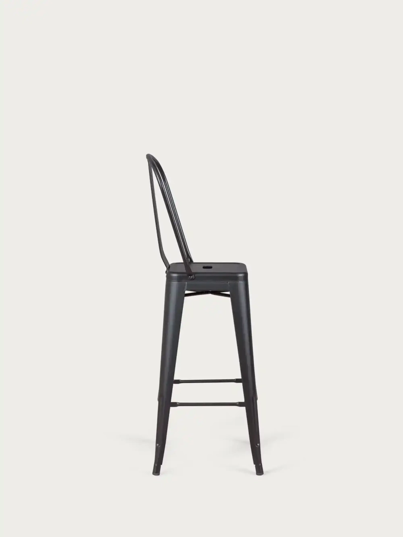 stool metal in lacquered steel with high backrest (76cm) - Bistro NEST DREAM - 4