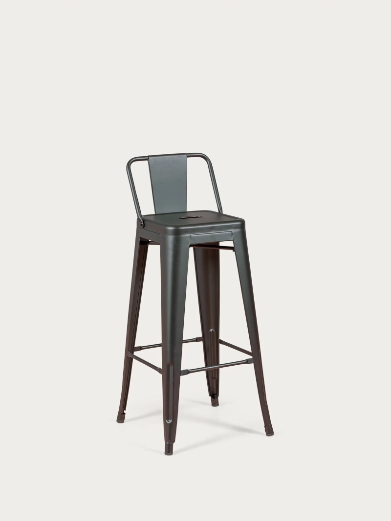 stołek industrialny metalowy z niskim oparciem (76cm) - Bistro NEST DREAM - 1
