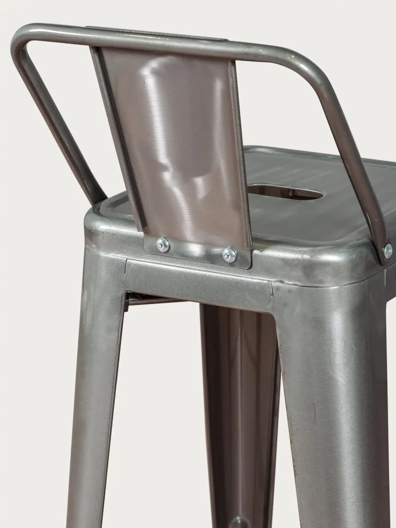 stolička z průmyslové pokovené oceli s nízkým opěradlem (76 cm) - Bistro NEST DREAM - 1