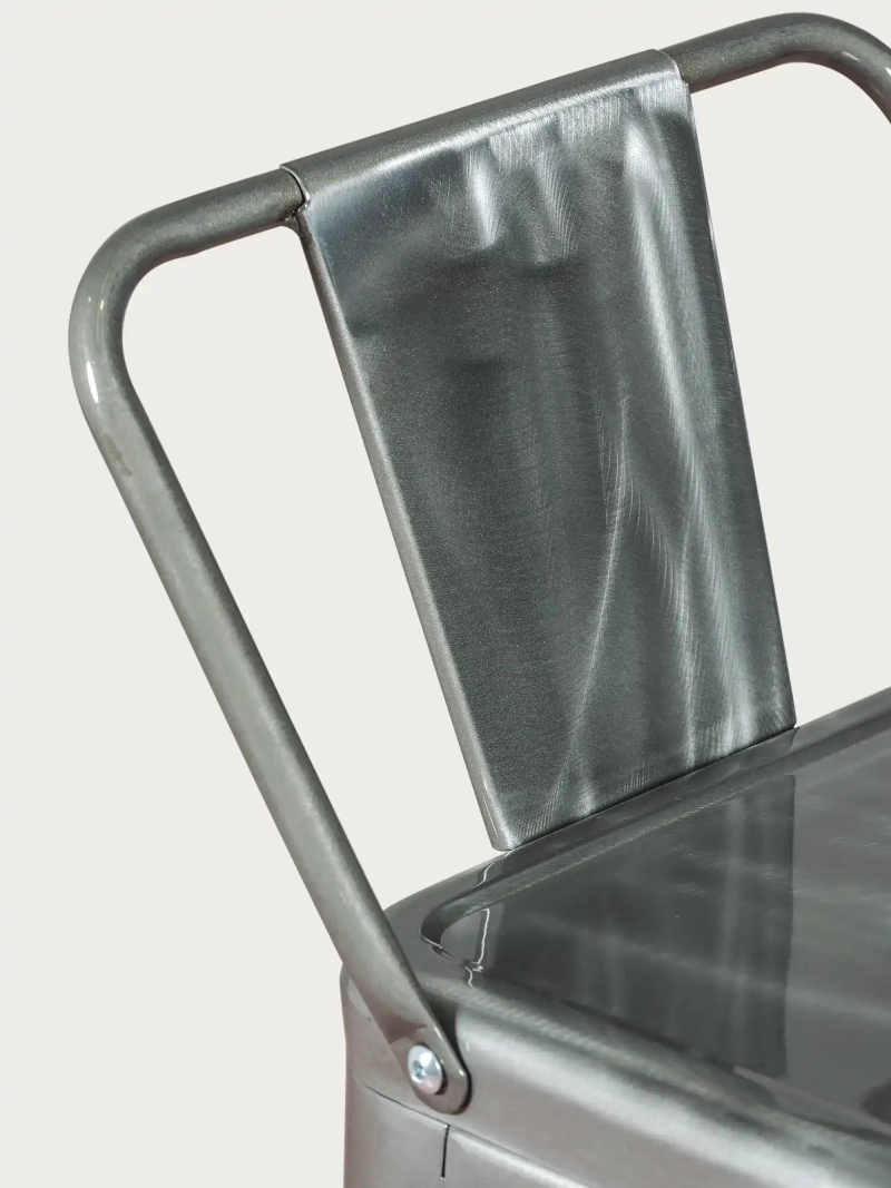 stolička z průmyslové pokovené oceli s nízkým opěradlem (76 cm) - Bistro NEST DREAM - 5