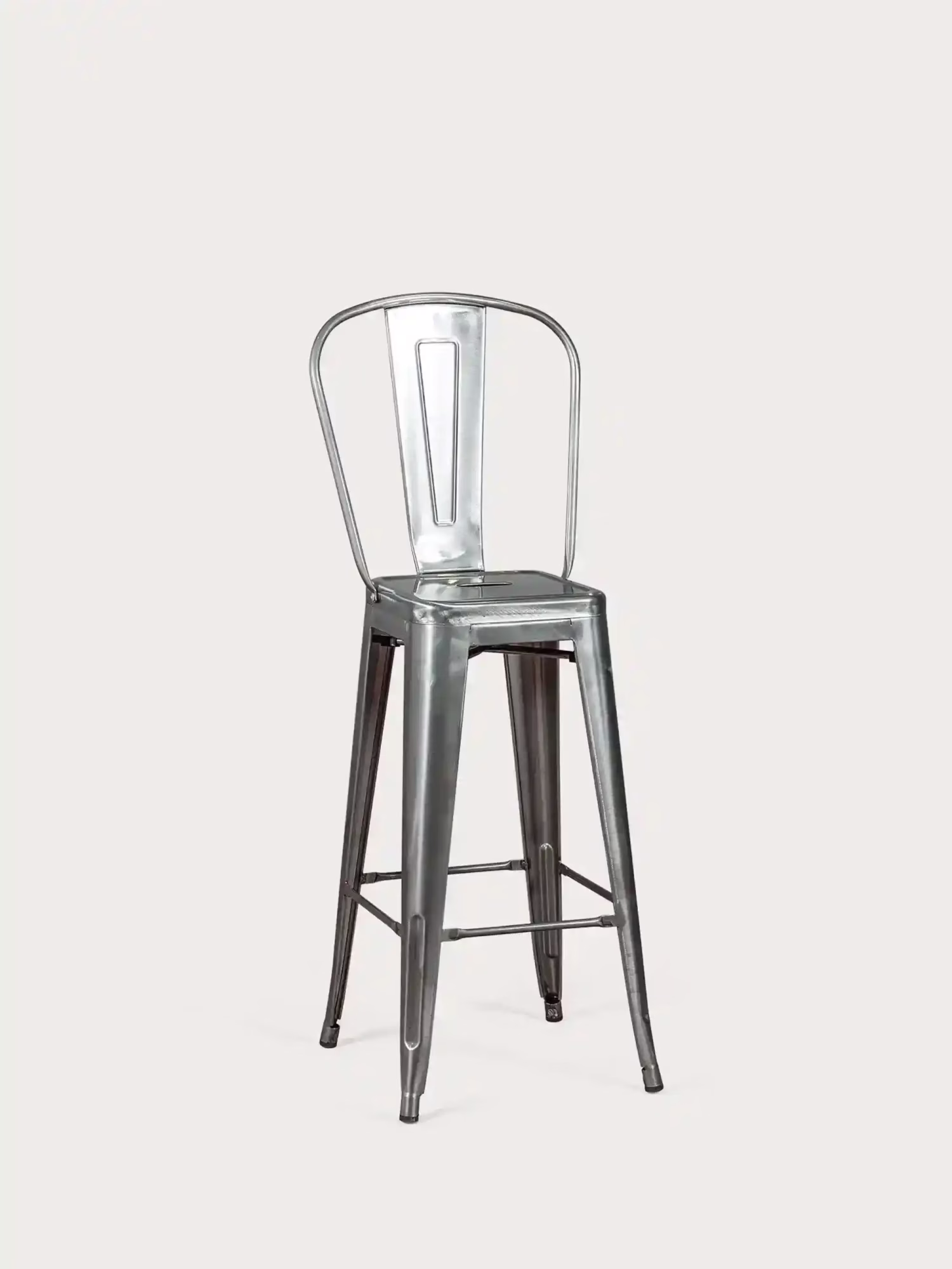 ipari zsámoly metálozott acélból, magas háttámlával (76cm) - Bistro NEST DREAM - 1