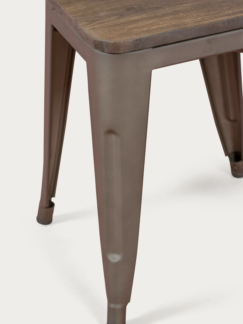 pall industriellt åldrad stålbas med träsits (45cm) - Bistro NEST DREAM - 4