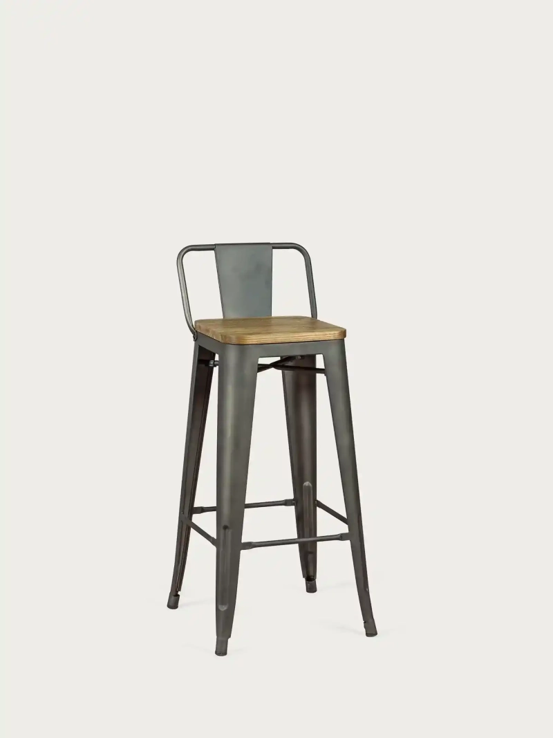 Bistro magas bárszék háttámlával | Stabilitás és design