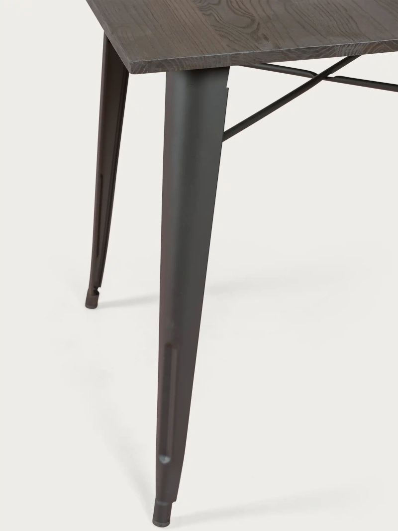 Table industrielle en acier noir et bois foncé - Bistro NEST DREAM - 3
