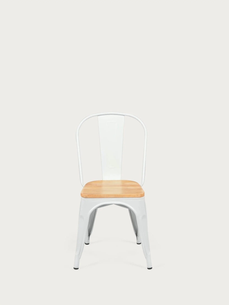 Scaun metalic cu scaun din lemn de ulm - Bistro NEST DREAM - 11