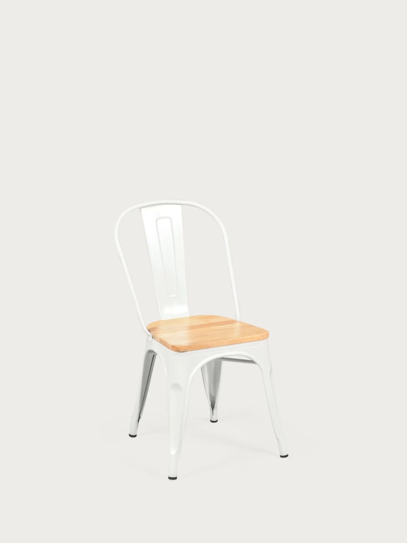 Scaun metalic cu scaun din lemn de ulm - Bistro NEST DREAM - 10