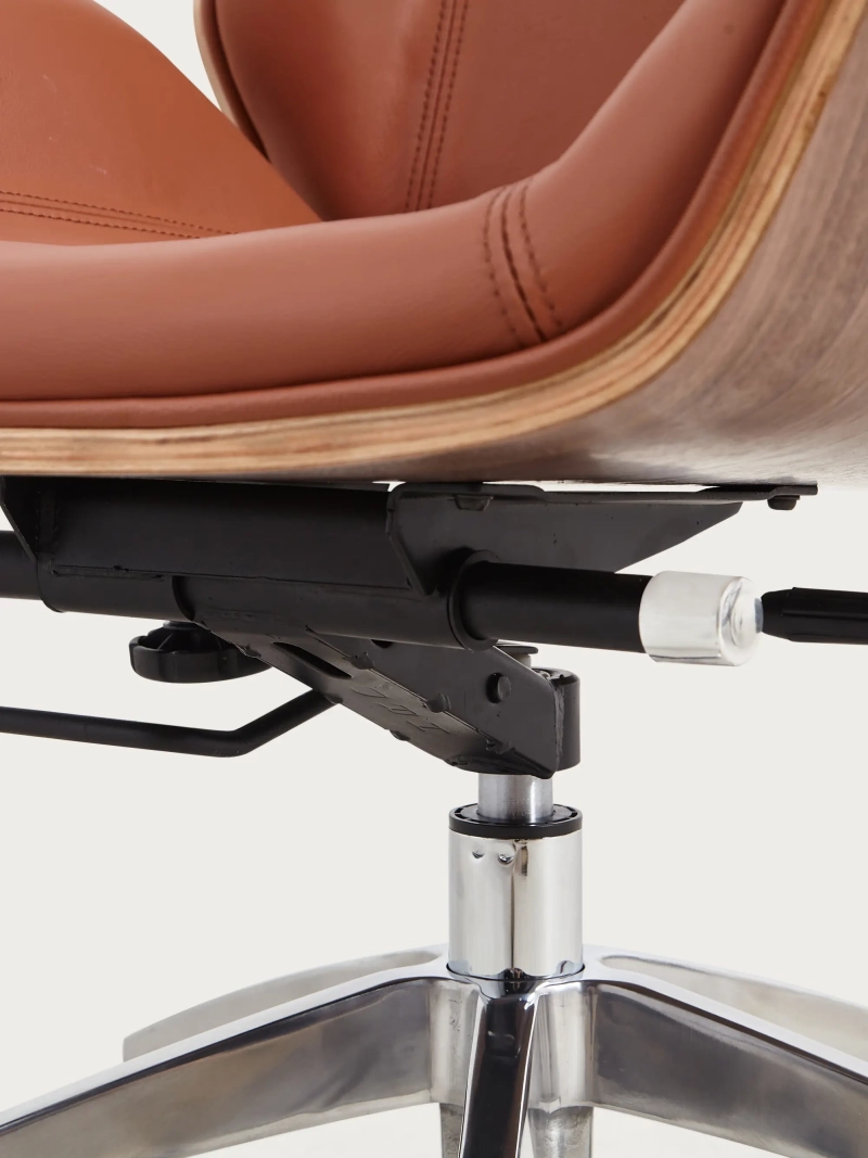 Silla de oficina de respaldo alto en nogal con piel italiana de plena flor - Nordic NEST DREAM - 18