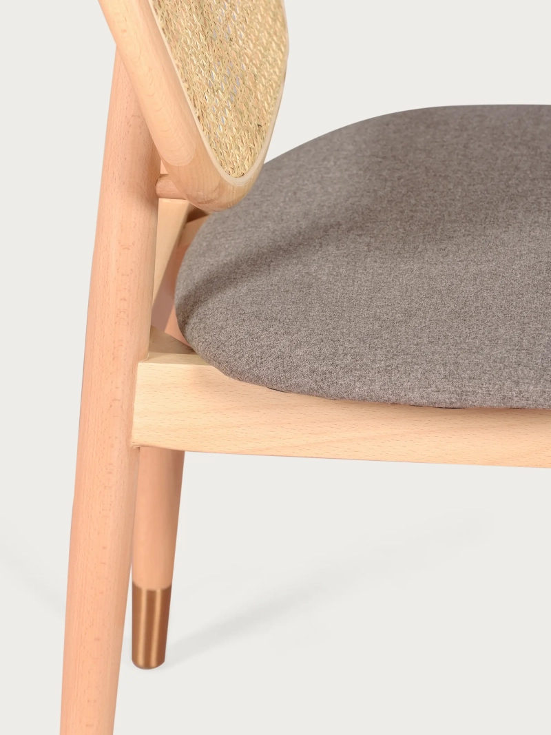 Bükkfa és természetes rattan szék pamut párnával - Marsh NEST DREAM - 1