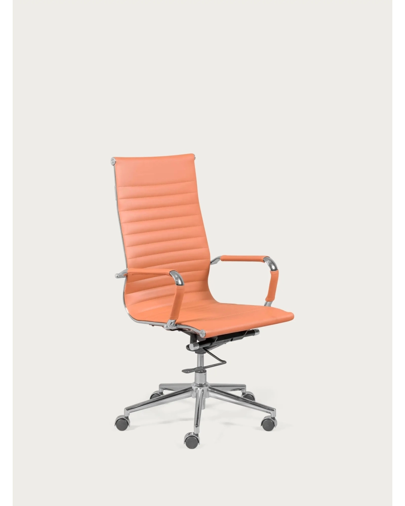 Office chair with high back upholstered in eco-leather - Alu NEST DREAM - 9