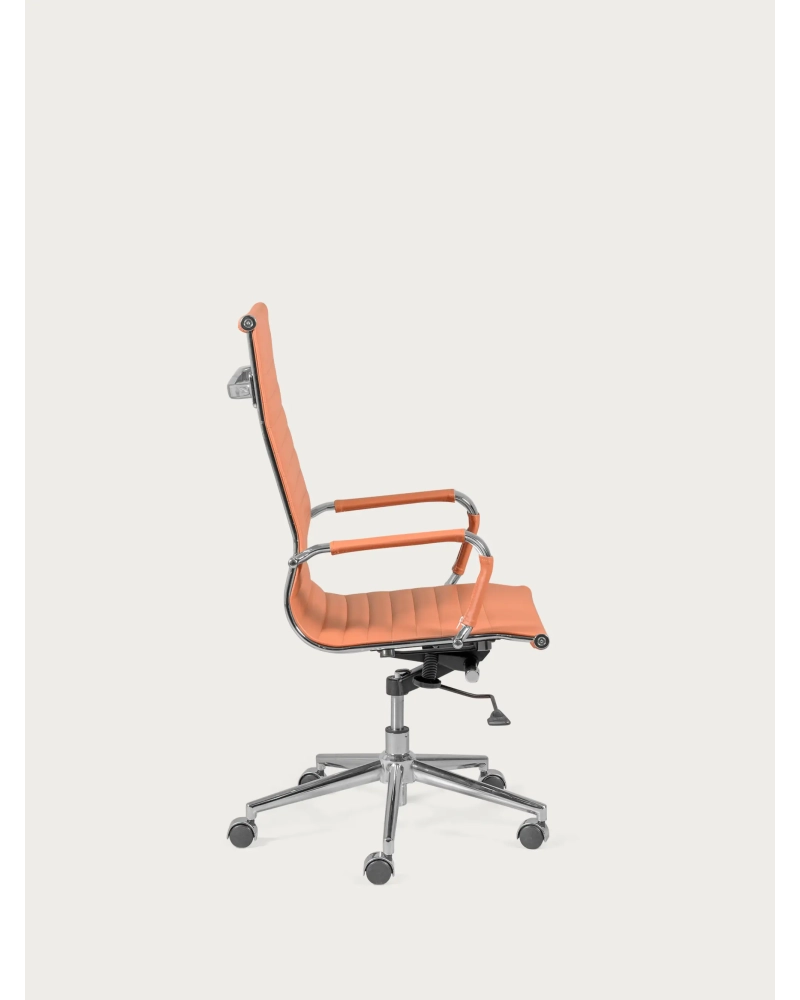 Office chair with high back upholstered in eco-leather - Alu NEST DREAM - 11