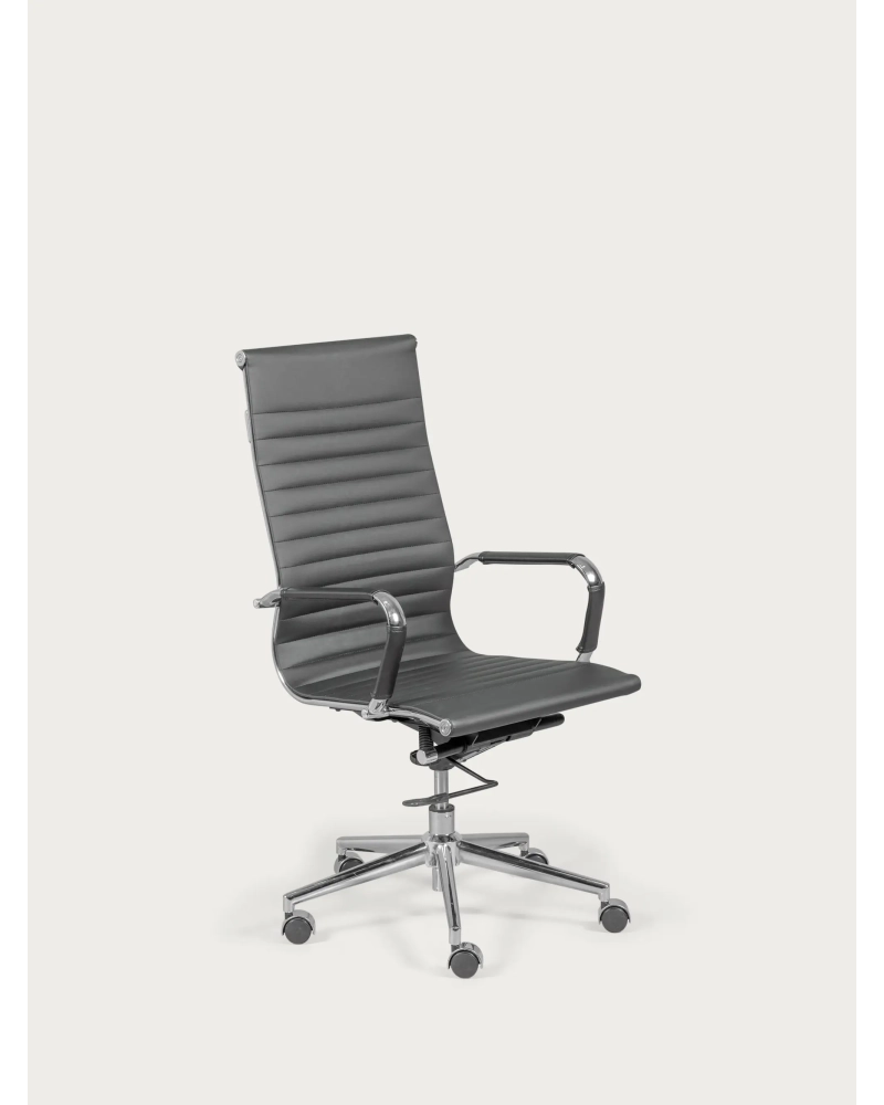 Bureaustoel met hoge rug bekleed met ecoleder - Alu NEST DREAM - 1