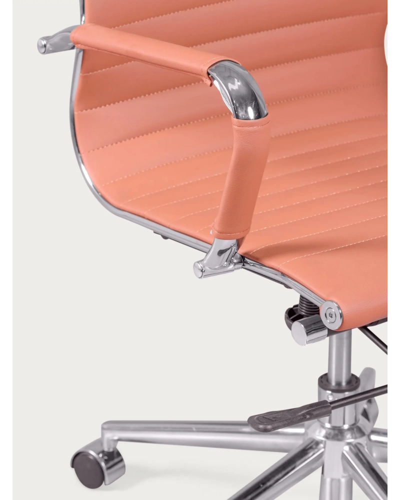 Desk chair with low backrest in leatherette and reclining - Alu NEST DREAM - 10