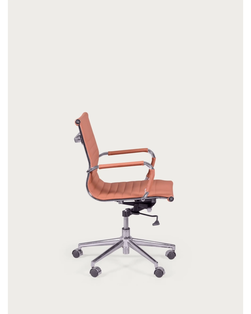 Desk chair with low backrest in leatherette and reclining - Alu NEST DREAM - 13