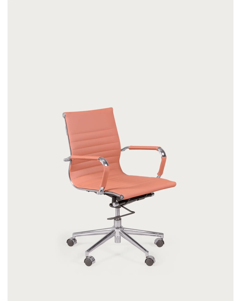 Desk chair with low backrest in leatherette and reclining - Alu NEST DREAM - 8