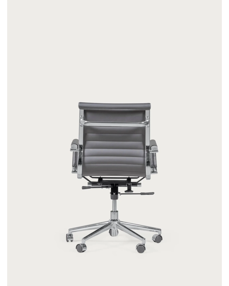 Chaise de bureau avec dossier bas en similicuir et inclinable - Alu NEST DREAM - 7
