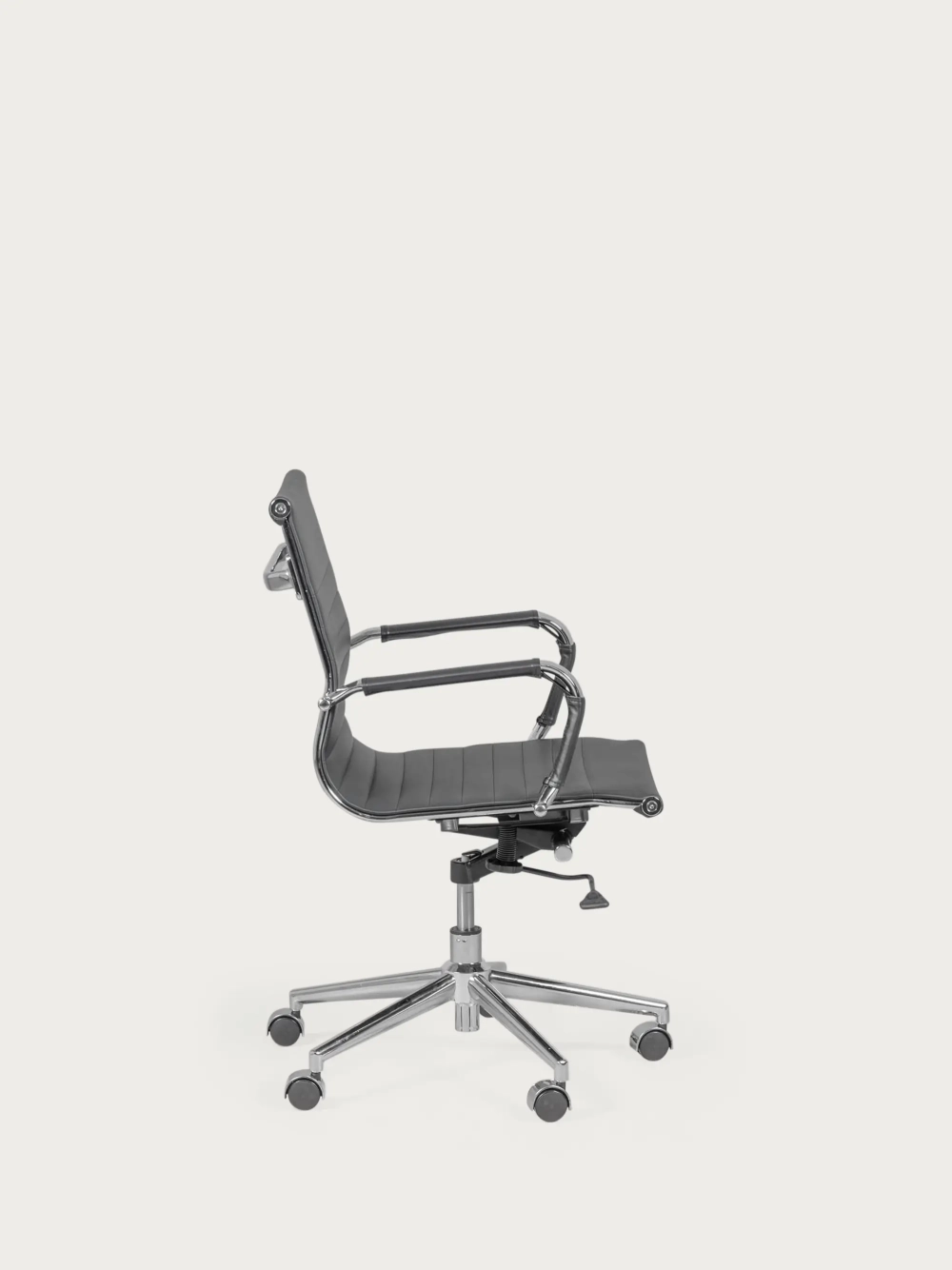 Desk chair with low backrest in leatherette and reclining - Alu NEST DREAM - 1