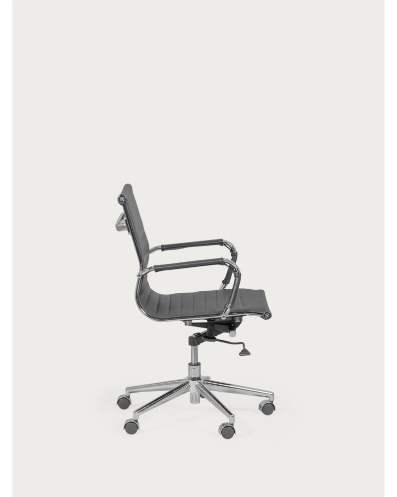 Desk chair with low backrest in leatherette and reclining - Alu NEST DREAM - 6
