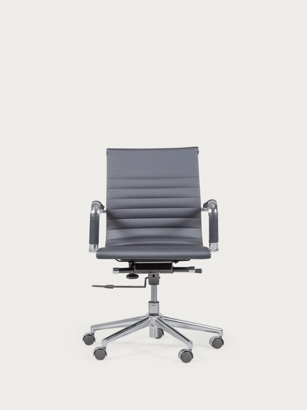 Desk chair with low backrest in leatherette and reclining - Alu NEST DREAM - 1